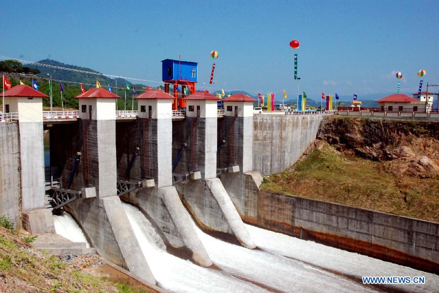 The Shwegyin hydropower plant is pictured in Bago region, southern Myanmar, on Oct. 22, 2011. The Shwegyin hydropower plant was commissioned into service on Saturday. The 75 megawatt (mw) power plant, implemented by the Myanmar Ministry of Electric Power-1 and China Gezhouba Water and Power Group Co. Ltd., is installed with four generators which will generate 262 million kilowatt-hours (kwh). 