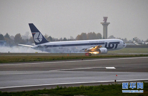 A Polish aircraft carrying 230 people made an emergency landing Tuesday at Warsaw's airport with no casualties after reporting undercarriage problems. 
