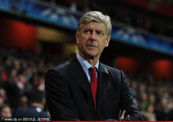 Arsenal manager Arsene Wenger before the UEFA Champions League Group F match between Arsenal FC v Olympique de Marseille at Emirates Stadium on November 1, 2011 in London, England.