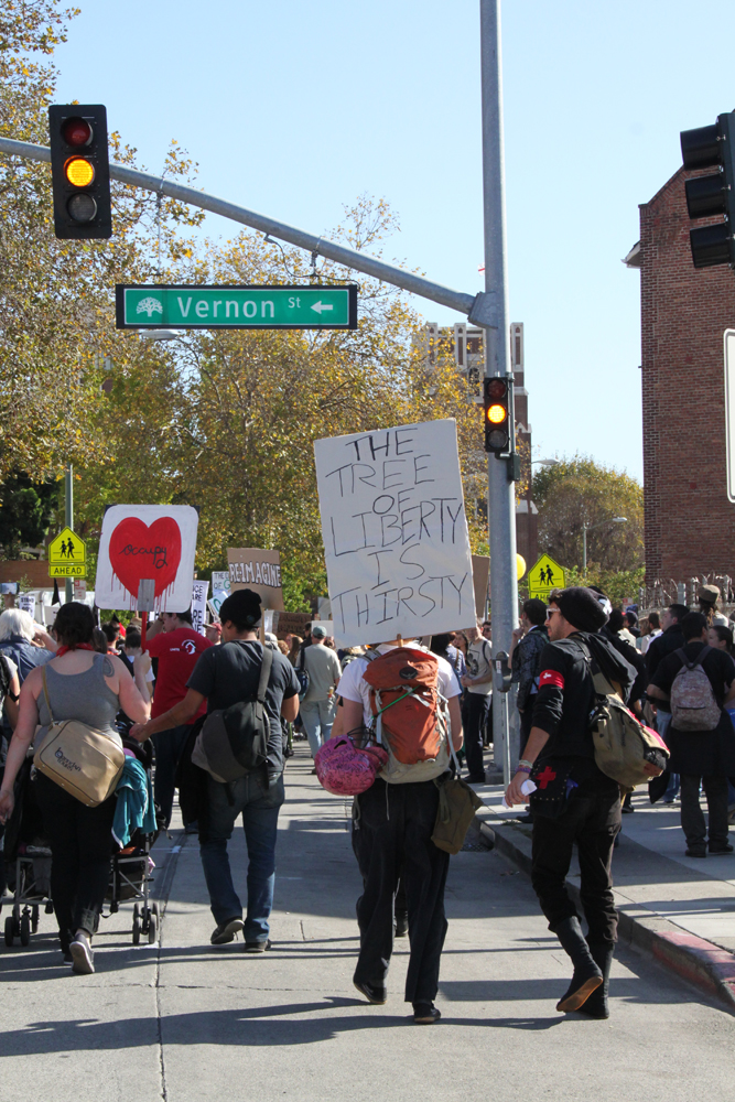 People from all walks of life are occupying Oakland, California on November 2 in response to the call for a general strike. [Leila Li/China.org.cn]