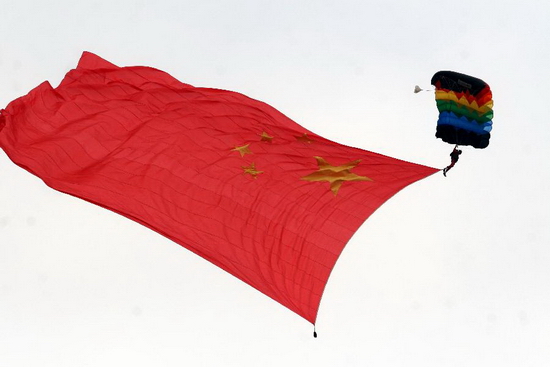 Bayi Aerobatic Team of PLA Air Force perform in Weifang