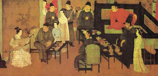 Han Xizai Gives A Night Banquet, one of the 'top 10 most famous Chinese paintings' by China.org.cn.