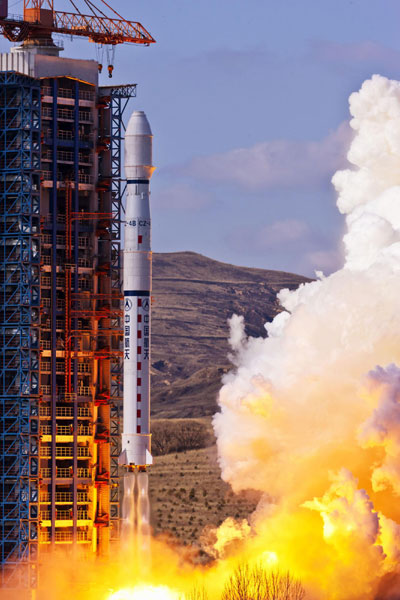 China launched the remote-sensing satellite Yaogan XII Wednesday from the Taiyuan Satellite Launch Center.[Photo/Xinhua] 