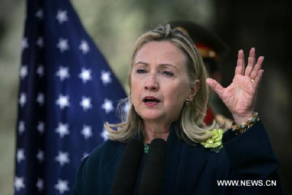U.S. Secretary of State Hillary Clinton [File photo/Xinhua]