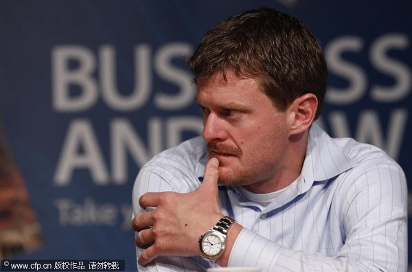 Floyd Landis speaks during a press conference in Geelong, Australia on Tuesday, Sept. 28, 2010.
