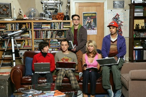 From left to right: Howard, Sheldon, Leonard, Penny and Rajesh [Agencies]