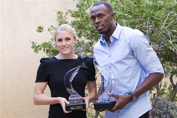  2011 World Athletes of the Year Sally Pearson and Usain Bolt. [Source: IAAF]