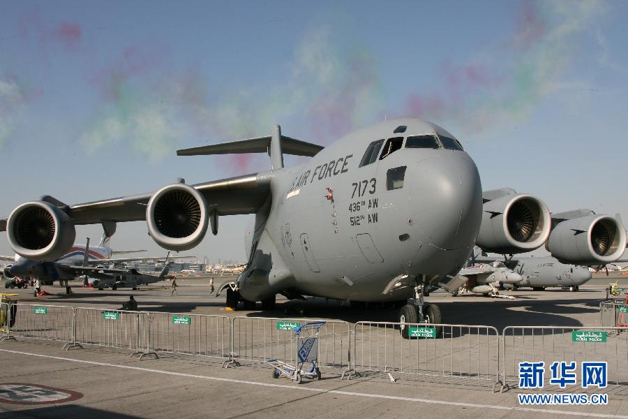 A fighter on display at the Dubai International Airshow which kicked off on November 13, 2011. 