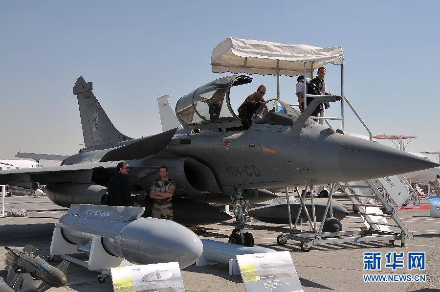 A fighter on display at the Dubai International Airshow which kicked off on November 13, 2011. 