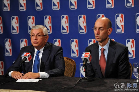  NBA Commissioner David Stern and Deputy Commissioner Adam Silver speak to members of the press to announce a tentative labor agreement between the NBA and Players Representatives on November 26, 2011 in New York City.