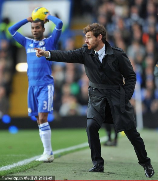 Chelsea manager Andre Villas Boas directs his team during the Barclays Premier League match between Chelsea and Wolverhampton Wanderers at Stamford Bridge on November 26, 2011 in London, England. 