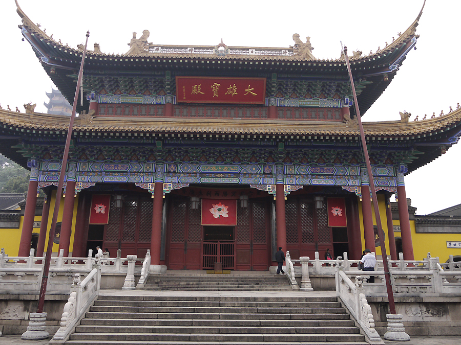 A view of Jinshan Park in Zhenjiang, Jiangsu Province, where locates Jinshan Temple, also known as Golden Hill Temple. Being built 1,600 years ago, the temple became well known due to the Emperor Kangxi's visits during Qing Dynasty and was involved in numerous popular folk legends in the Chinese history. It has become a symbol of the city. [Photo by Xu Lin / China.org.cn]