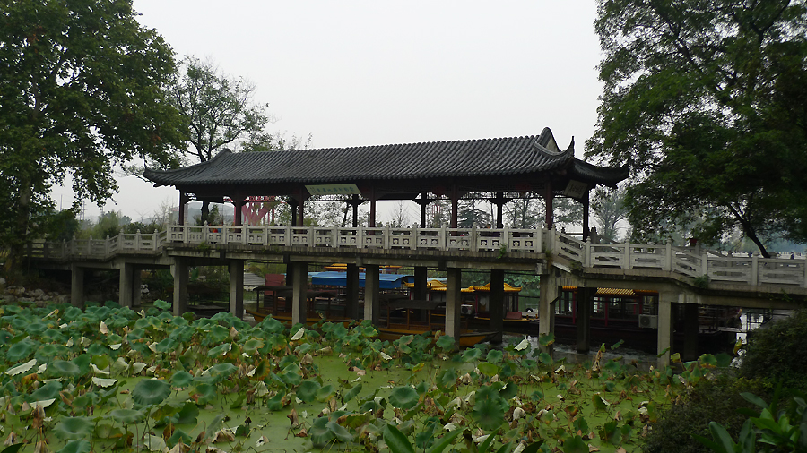 A view of Jinshan Park in Zhenjiang, Jiangsu Province, where locates Jinshan Temple, also known as Golden Hill Temple. Being built 1,600 years ago, the temple became well known due to the Emperor Kangxi's visits during Qing Dynasty and was involved in numerous popular folk legends in the Chinese history. It has become a symbol of the city. [Photo by Xu Lin / China.org.cn]