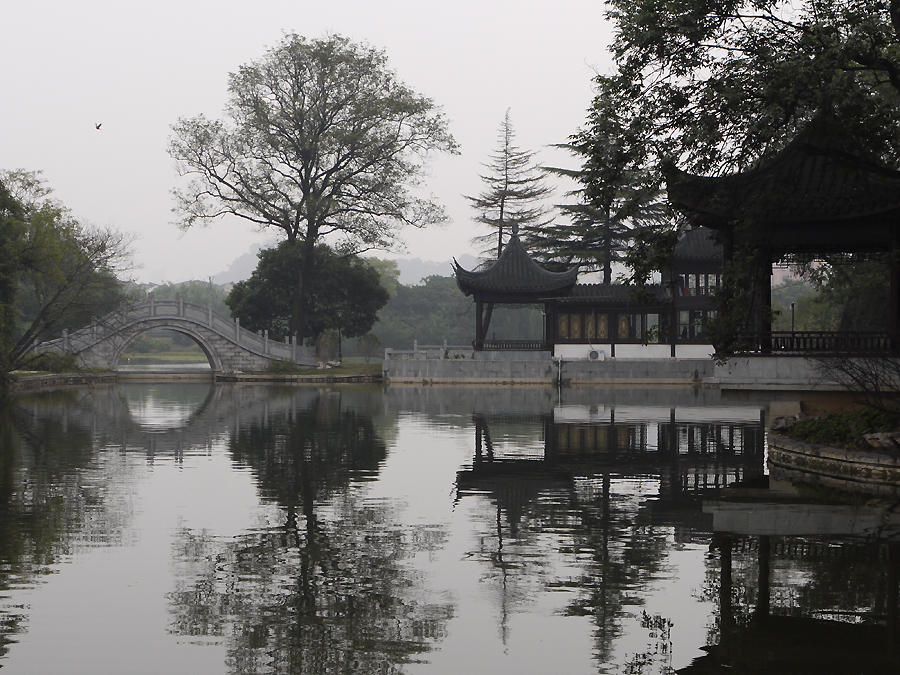 A view of Jinshan Park in Zhenjiang, Jiangsu Province, where locates Jinshan Temple, also known as Golden Hill Temple. Being built 1,600 years ago, the temple became well known due to the Emperor Kangxi's visits during Qing Dynasty and was involved in numerous popular folk legends in the Chinese history. It has become a symbol of the city. [Photo by Xu Lin / China.org.cn]