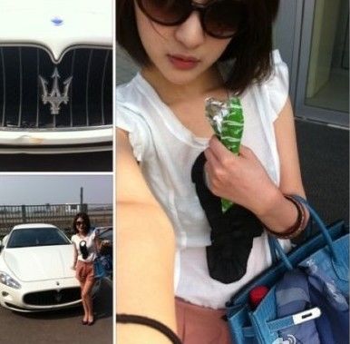 Guo Meimei, who claimed to be the general manager of a company called Red Cross Commerce, boasted online about her luxurious lifestyle, showing off pictures of her with Maserati and Lamborghini cars, expensive handbags and a palatial villa