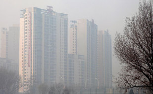 Buildings are shrouded in fog in Beijing, Dec 4, 2011. [Photo/Xinhua] 