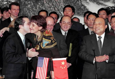 File photos show on China's way to WTO