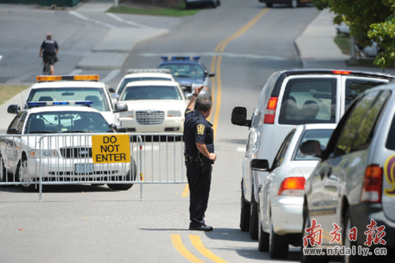 Two people were dead after a shooting on Dec. 8, 2011, at the Blacksburg, VA. campus of Virginia Polytechnic Institute and State University (Virginia Tech). [Photo:nfdaily.cn]
