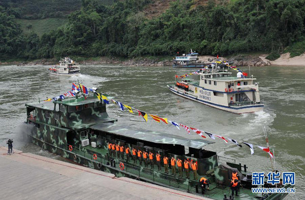 Chinese police Saturday started joint patrols with their counterparts from Laos, Myanmar and Thailand to maintain security along the Mekong River, a major transport passage in the region.