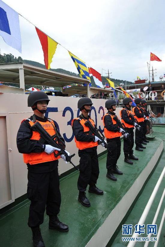 Chinese police Saturday started joint patrols with their counterparts from Laos, Myanmar and Thailand to maintain security along the Mekong River, a major transport passage in the region.