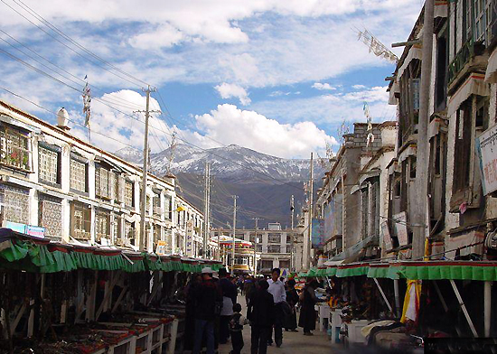 Barkhor Street in Lhasa, one of the 'top 10 ancient streets in China' by China.org.cn.