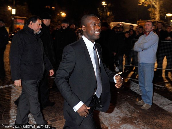  Clarence Seedorf attends the AC Milan Christmas Party at the Royal Pavilion at the Central Station on December 14, 2011 in Milan, Italy. 