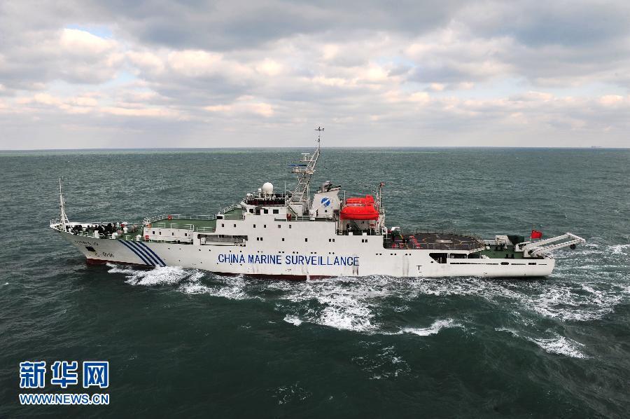 China's patrol ship 'China Marine Surveillance 50' is patrolling in the East China Sea on Dec. 17, 2011. A regular joint sea and air patrol has been launched for the first time, involving 'China Marine Surveillance B-7115' helicopter and two ocean surveillance ships 'China Marine Surveillance 50' and 'China Marine Surveillance 66.' [Xinhua]