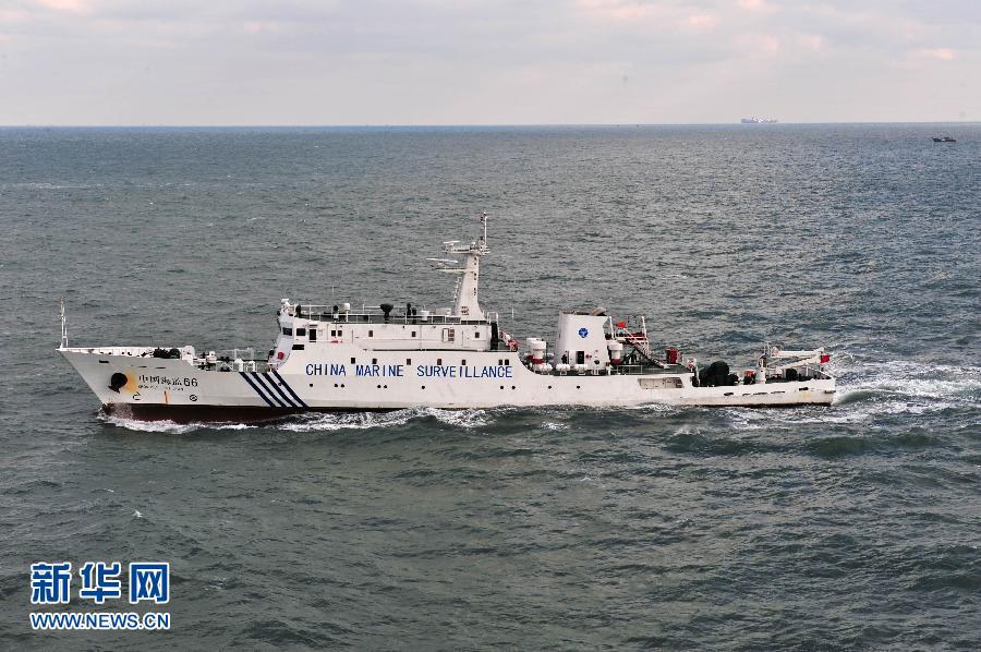 China's patrol ship 'China Marine Surveillance 66' is patrolling in the East China Sea on Dec. 17, 2011. A regular joint sea and air patrol has been launched for the first time, involving 'China Marine Surveillance B-7115' helicopter and two ocean surveillance ships 'China Marine Surveillance 50' and 'China Marine Surveillance 66.' [Xinhua]