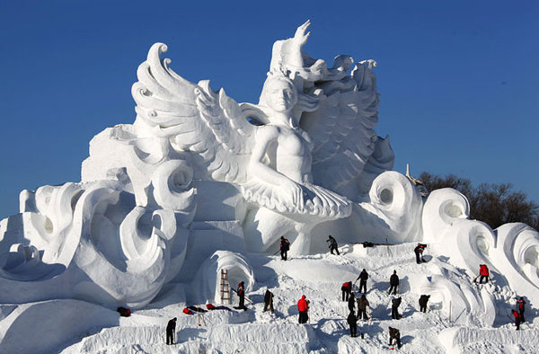 Αποτέλεσμα εικόνας για china festival snow ice sculpture