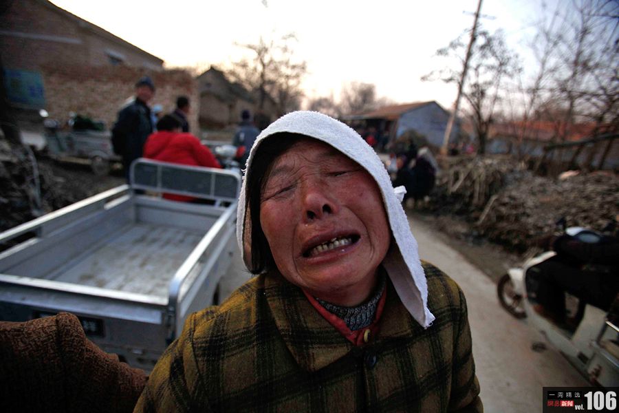 The grandmother of Wang Lulu is overwhelmed by grief after she learned of her granddaughter's death. A school bus carrying 29 students veered into a roadside ditch and overturned, killing 15 children and injuring eight others on Dec. 12, 2011.