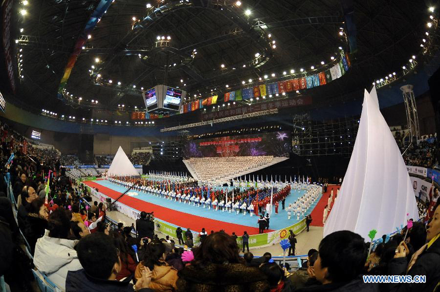 The opening ceremony of the 12th National Winter Games is held in Changchun, capital of northeast China's Jilin Province, Jan. 3, 2012. 