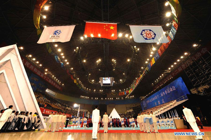 The opening ceremony of the 12th National Winter Games is held in Changchun, capital of northeast China's Jilin Province, Jan. 3, 2012. 