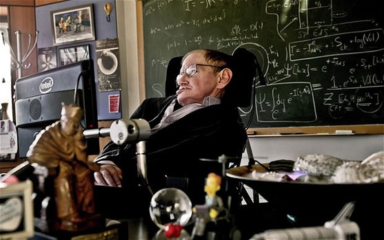 Professor Stephen Hawking in his office at University of Cambridge. [Agencies]