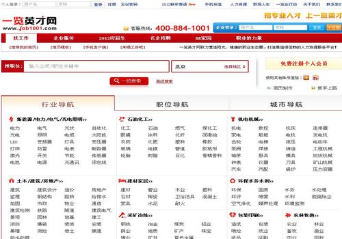 job1001, one of the 'Top 20 promising nonpublic companies in China 2012' by China.org.cn.