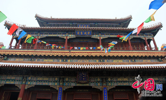 Yonghe Temple,one of the 'Top 10 temples for Spring Festival prayers' by China.org.cn.