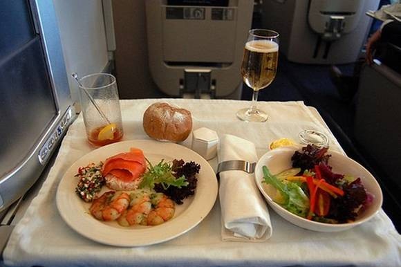 Qatar Airways First Class Meal