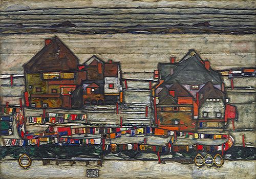 Egon Schiele's Hauser mit bunter wasche, Vordatdt II, one of the 'Top 10 highest priced artworks sold in 2011' by China.org.cn.