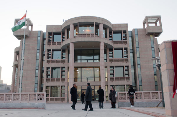New Indian embassy building is offcially opened in Bejing, Feb. 8, 2012. [Chen Boyuan/China.org.cn]