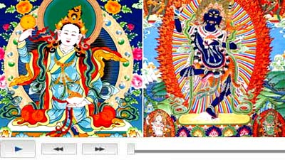 Tangka draws people with delicate strokes