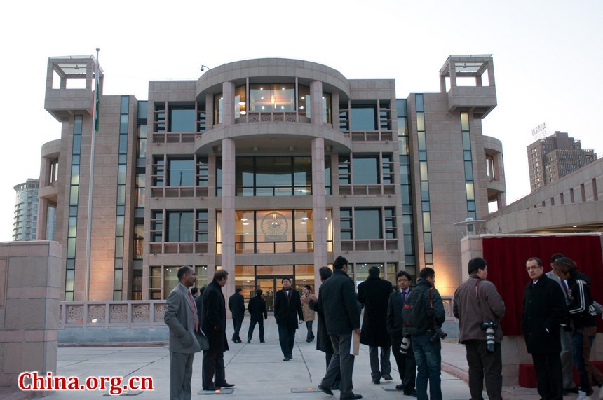 New Indian embassy building is offcially opened in Bejing, Feb. 8, 2012. [Chen Boyuan / China.org.cn]