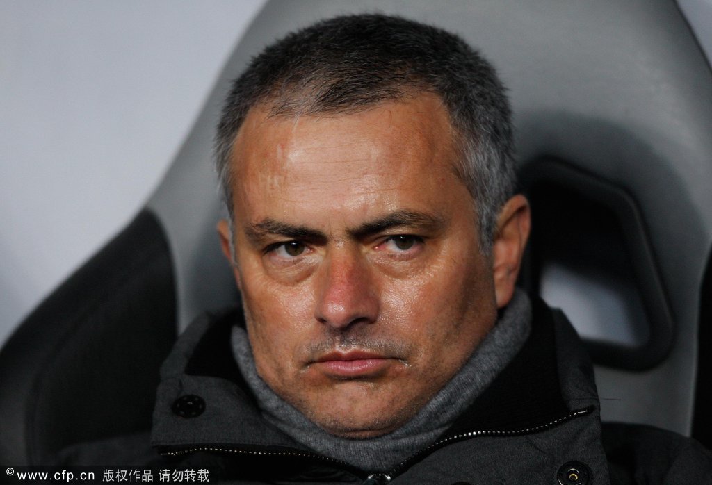  Real Madrid coach Jose Mourinho looks on prior to the UEFA Champions League round of 16, first leg match between CSKA Moscow and Real Madrid at the Luzhniki Stadium on February 21, 2012 in Moscow, Russia. 