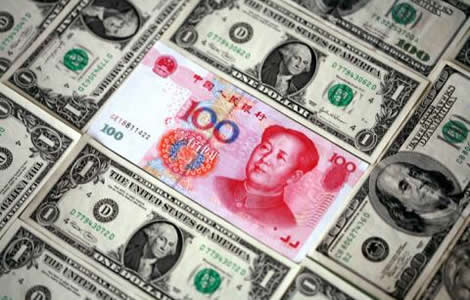 In January Chinese banks bought a net of 3.4 billion U.S. dollars in foreign exchange from customers via OTC transactions. [File photo]