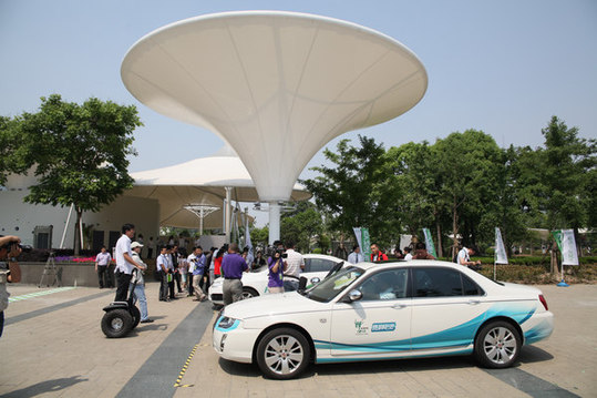 New electric cars on display at Jiading Auto City, Shanghai. [China Daily] 