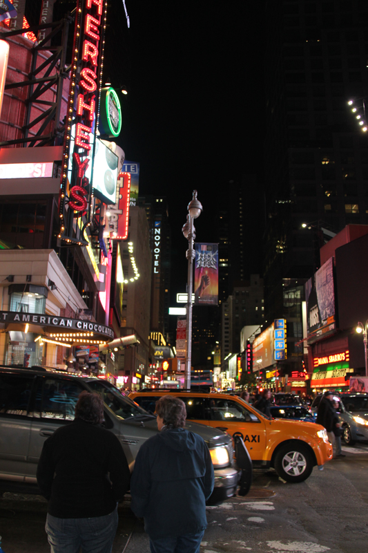 Times Square is a major commercial intersection in Midtown Manhattan, New York City, United States, at the junction of Broadway and Seventh Avenue and stretching from West 42nd to West 47th Streets. [Photo by Li Xiaohua/ China.org.cn]