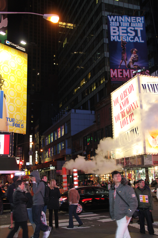 Times Square is a major commercial intersection in Midtown Manhattan, New York City, United States, at the junction of Broadway and Seventh Avenue and stretching from West 42nd to West 47th Streets. [Photo by Li Xiaohua/ China.org.cn]