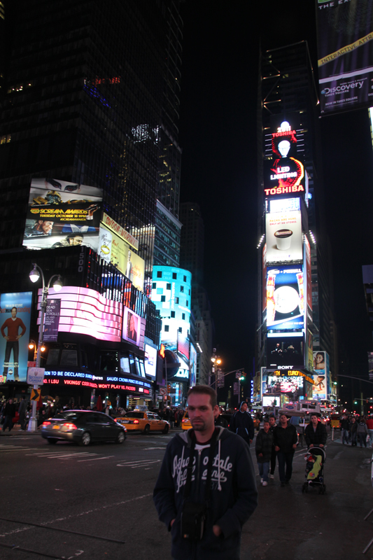 Times Square is a major commercial intersection in Midtown Manhattan, New York City, United States, at the junction of Broadway and Seventh Avenue and stretching from West 42nd to West 47th Streets. [Photo by Li Xiaohua/ China.org.cn]