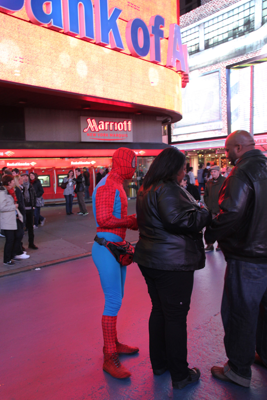 Times Square is a major commercial intersection in Midtown Manhattan, New York City, United States, at the junction of Broadway and Seventh Avenue and stretching from West 42nd to West 47th Streets. [Photo by Li Xiaohua/ China.org.cn]