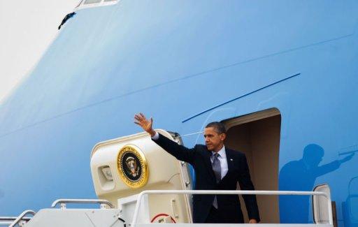 US President Barack Obama makes his way to board Air Force One [AFP, Mandel Ngan] 