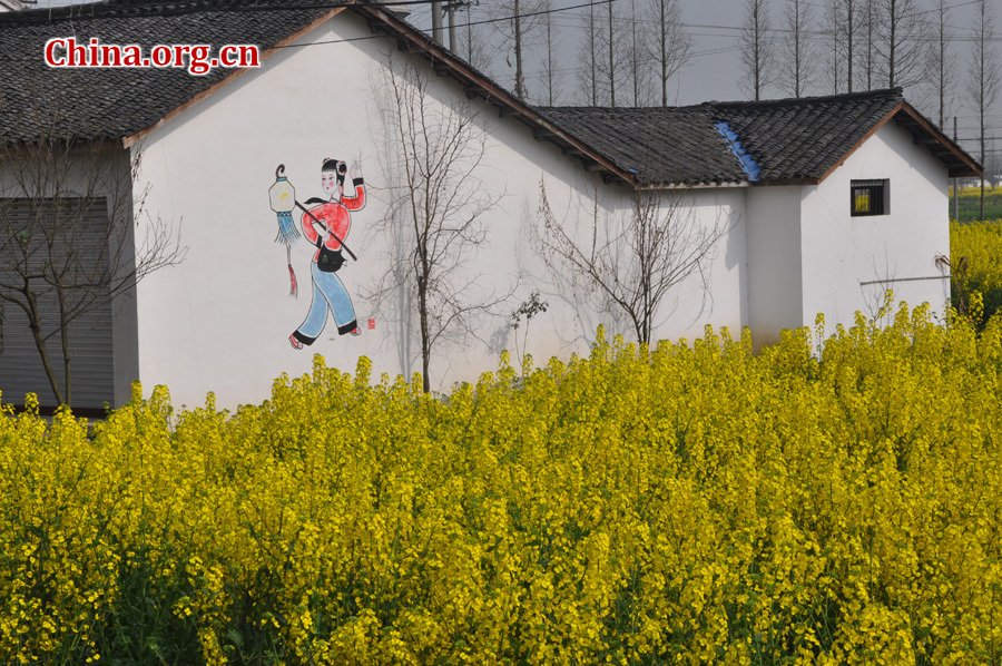 Photo shows the beautiful spring scenery of Nianhua village in Mianzhu City, southwest China's Sichuan Province, Mar. 18, 2012. Mianzhu was one of the worst-hit cities in the devastating 2008 Wenchuan earthquak. [China.org.cn/by Chen Xiangzhao] 