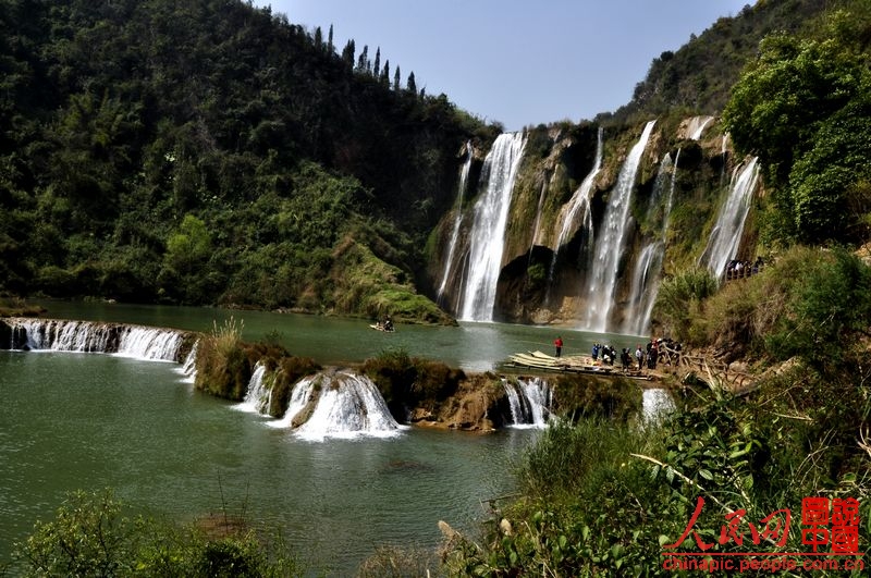 The Jiulong Waterfalls was voted one of the top six most beautiful Chinese waterfalls in a poll by 'Chinese National Geography' magazine in 2005. It is a group of wide waterfalls at ten levels in Luopan County of Yunnan Province. The view of the falls varies level by level and they are connected with each other by shoals or pools, creating a fantasy world of water.